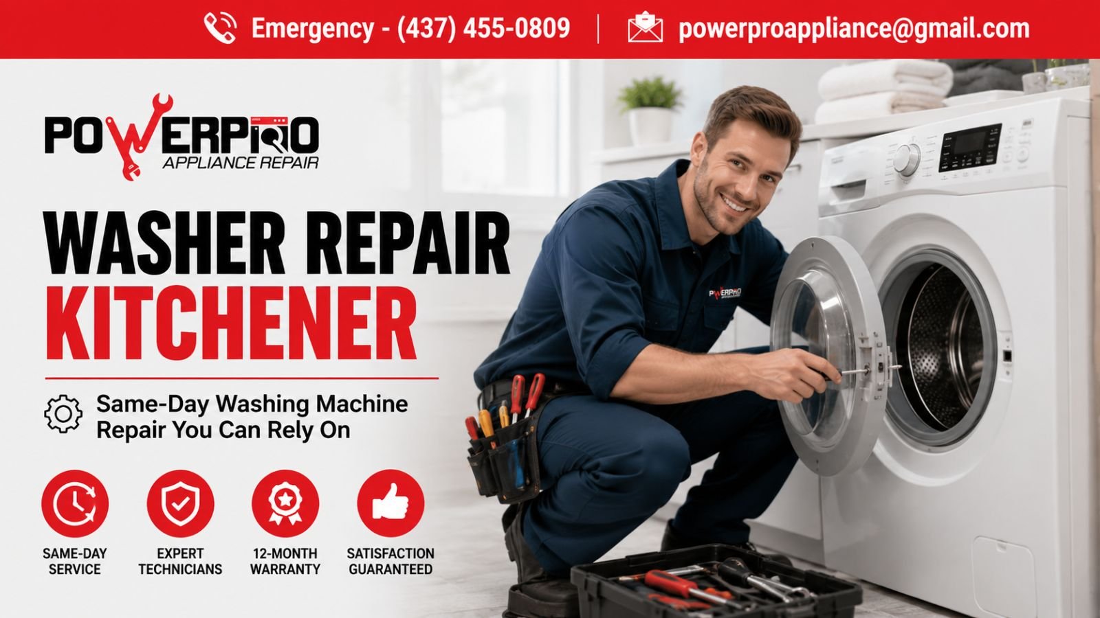 Emergency washer repair in Kitchener